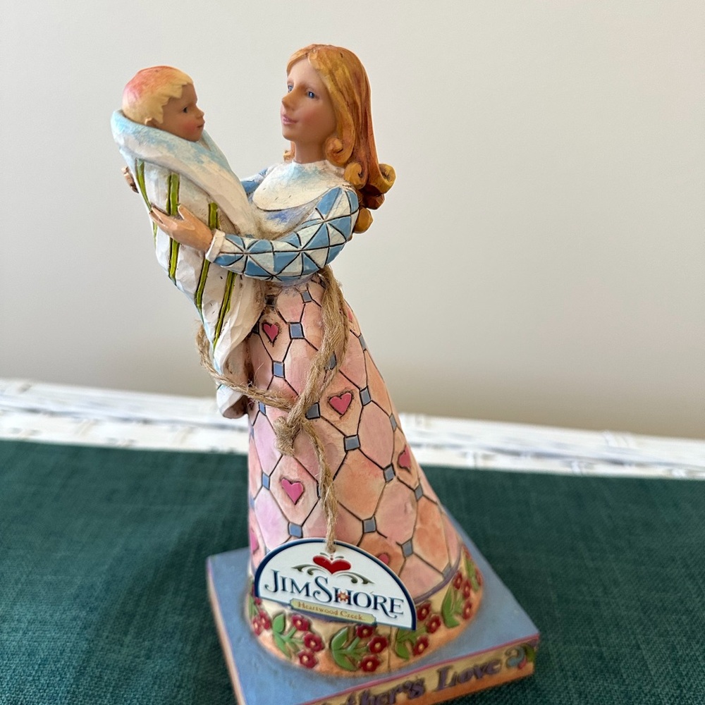 Jim Shore Pink & Blue Mother and Child Figurine